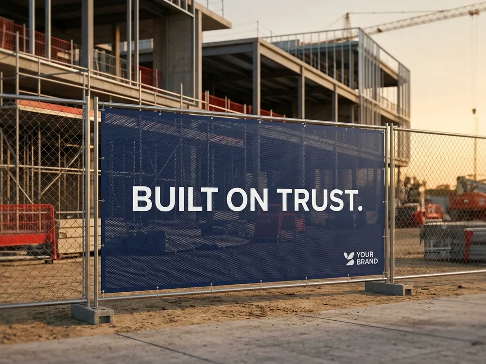 Large-format banner outdoors