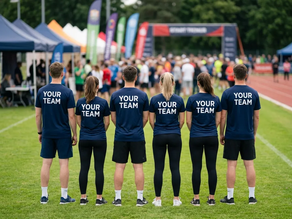 Community sports team in matching shirts