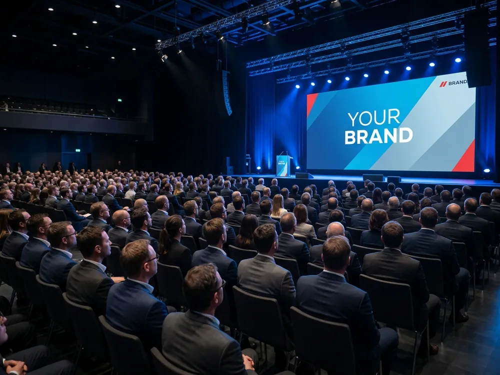 Conference audience and stage