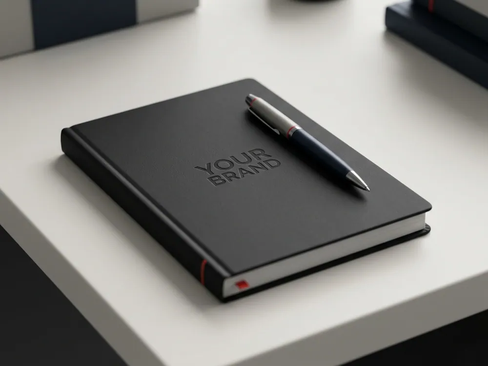 Branded notebook and pen